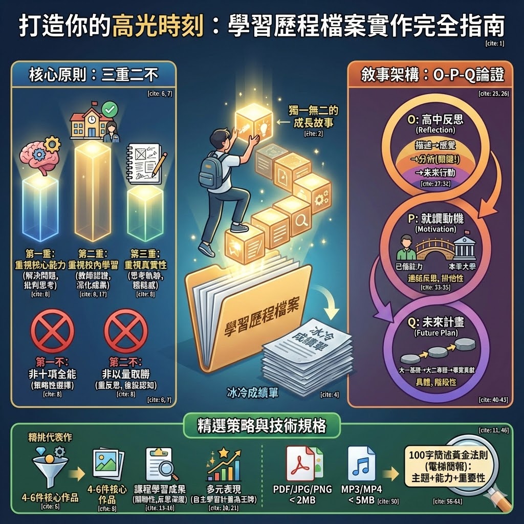 學習歷程檔案實作完全指南：掌握三重二不原則與 O-P-Q 架構教學(Image)